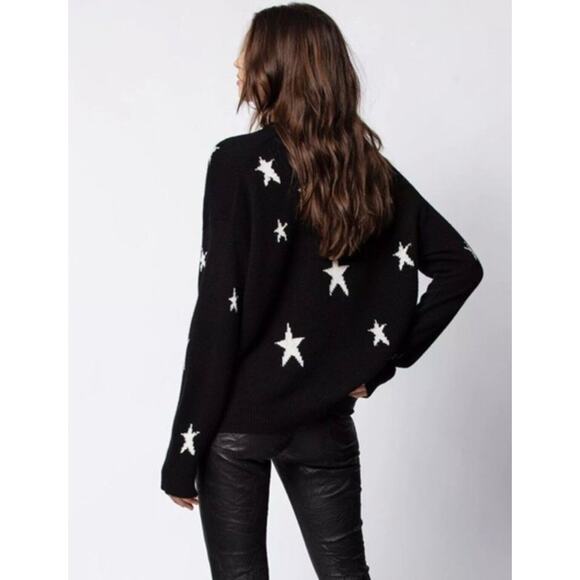 Zadig & Voltaire Sweater Womens Large Black Markus Star Print Cashmere NWOT - Picture 11 of 11